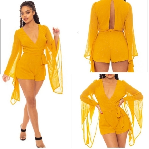 Symphony Pants - Glittered Chiffon Romper